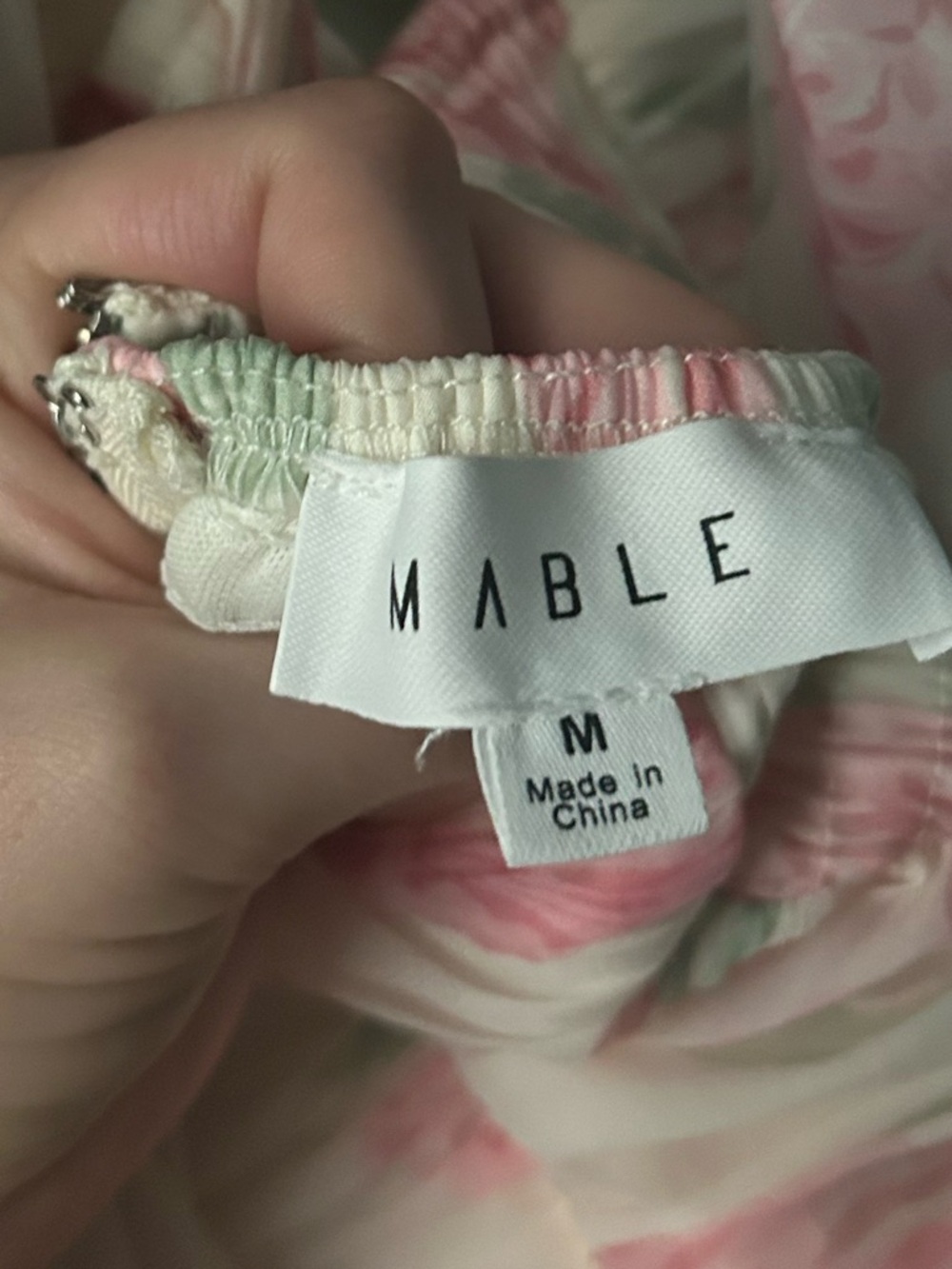 MABLE Cream Dress with Pink Rose Print - Picture 5 of 9